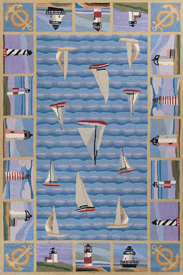 Blue Lighthouses Limited Edition Rectangle Rug