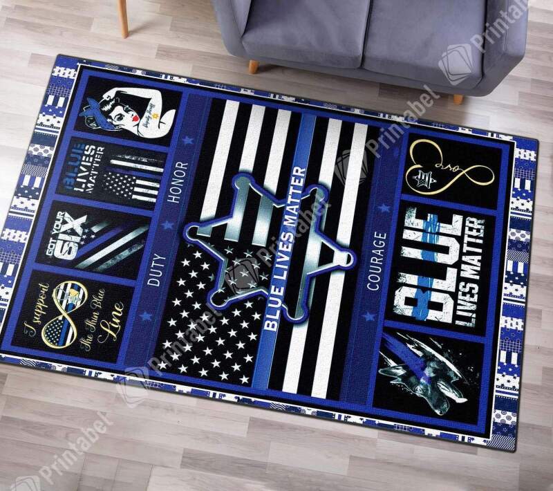 Blue Lives Matter V99h9 Limited Edition Rectangle Rug
