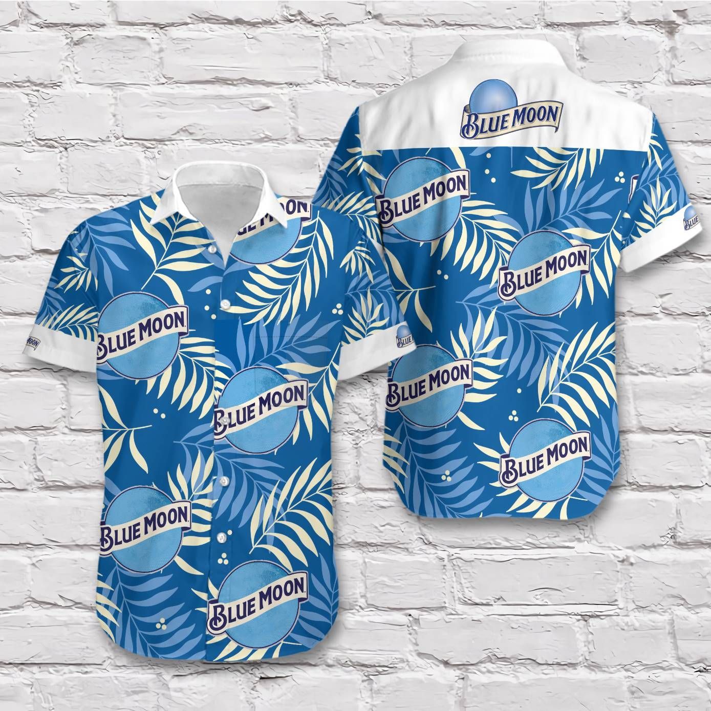 Blue Moon Beer Blue Tropical Vibe Style Hawaiian Aloha Man Shirt Hawaiian Beach