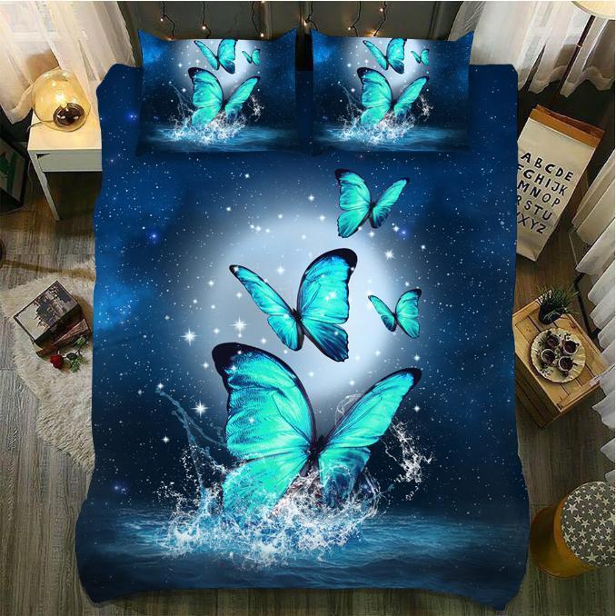 Blue Morpho3D Customized Duvet Cover Bedding Set