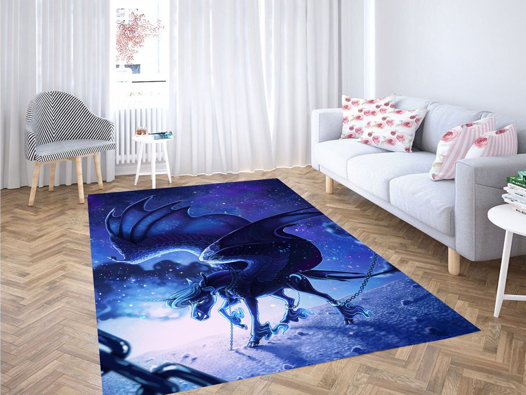 Blue Pegassus Living Room Modern Carpet Rectangle Rug