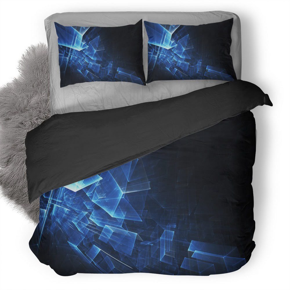 Blue Polygon Cubes 3D Customized Duvet Cover Bedding Set