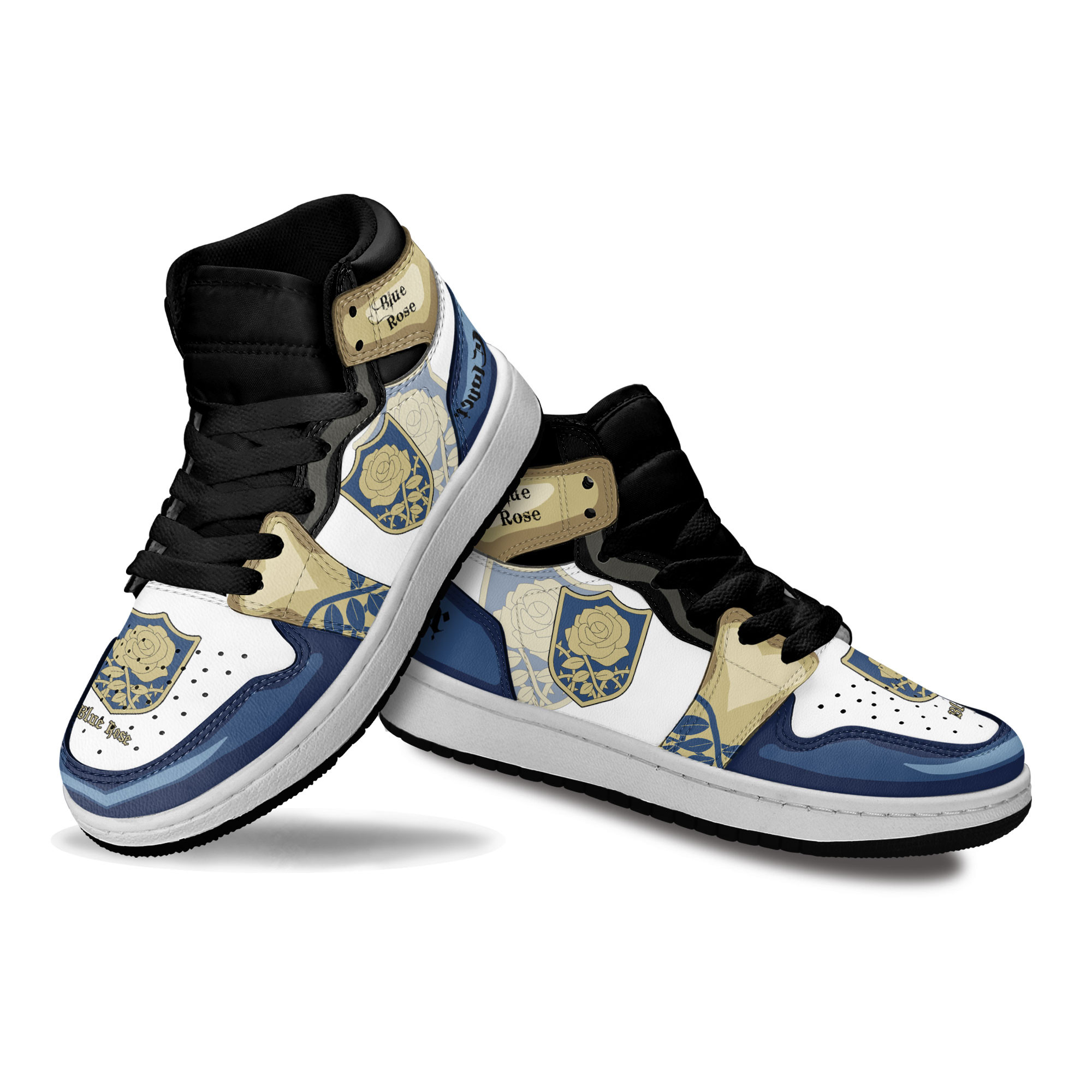 Blue Rose Kids Sneakers Custom Black Clover Anime Shoes For Kids