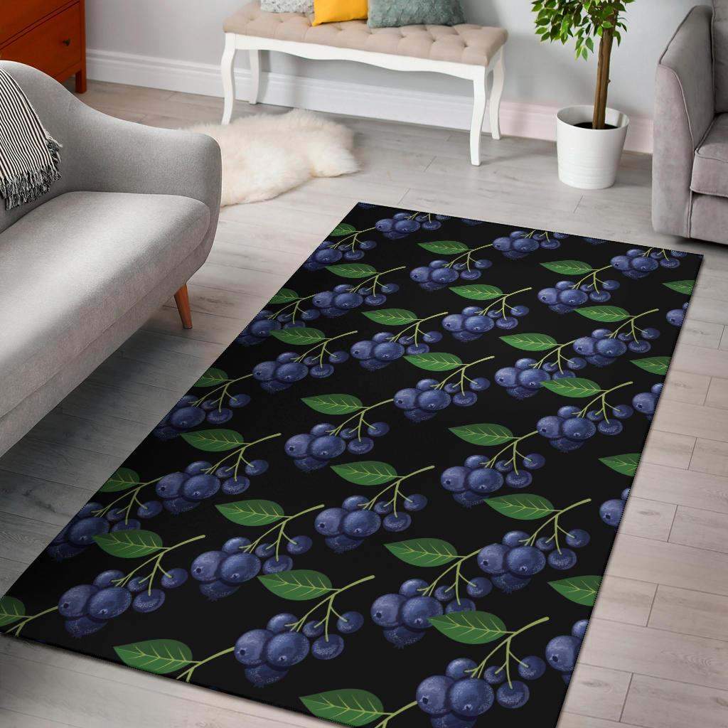 Blueberry Pattern Print Design Limited Edition Rectangle Rug