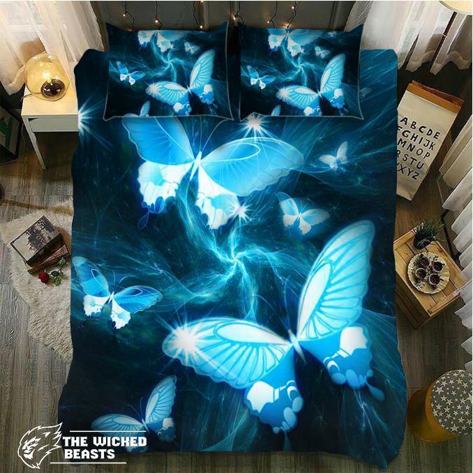 Blueky Cloud Butterfly3D Customized Duvet Cover Bedding Set