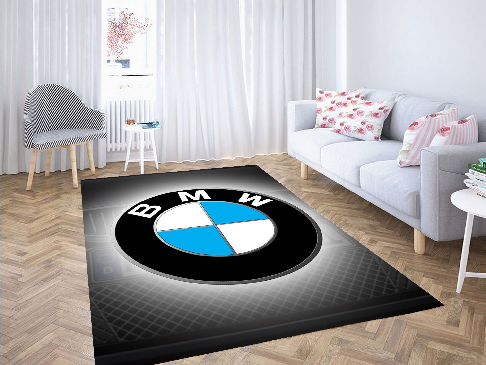 Bmw Logo Car Metal Carpet Rectangle Rug