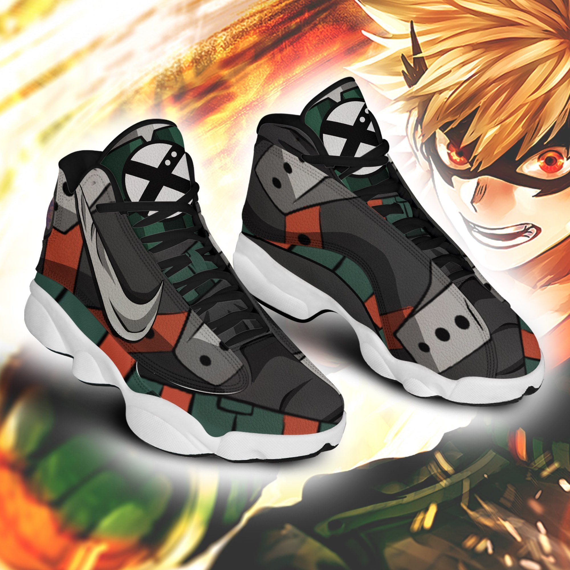 BNHA Katsuki Bakugo JD13 Sneakers Custom Anime My Hero Academia Shoes