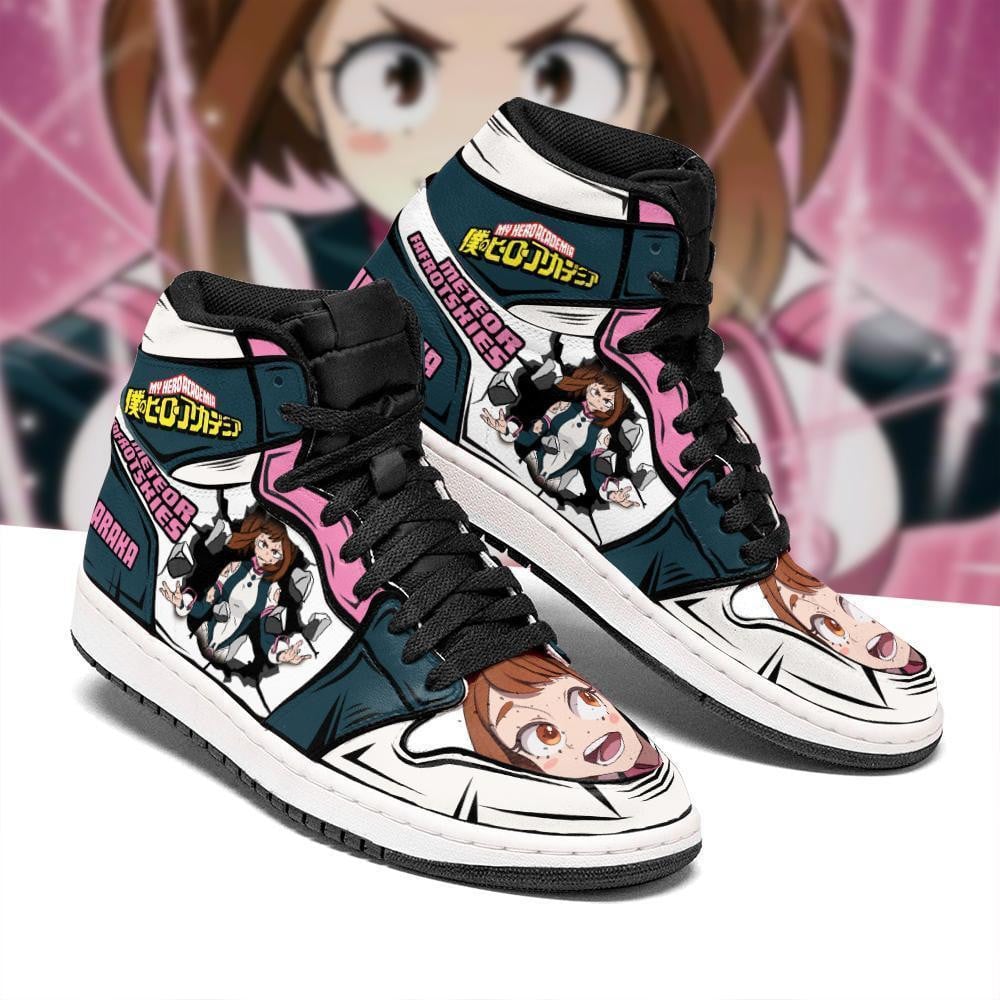 BNHA Ochako Uraraka JD1s Sneakers Anime My Hero Academia Shoes, Air Jordan Hightop
