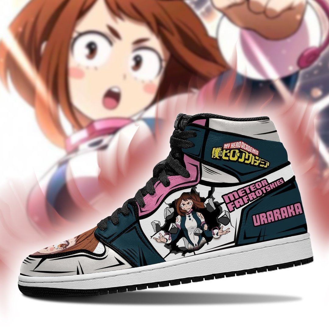 BNHA Ochako Uraraka JD1s Sneakers Anime My Hero Academia Shoes, Air Jordan Hightop