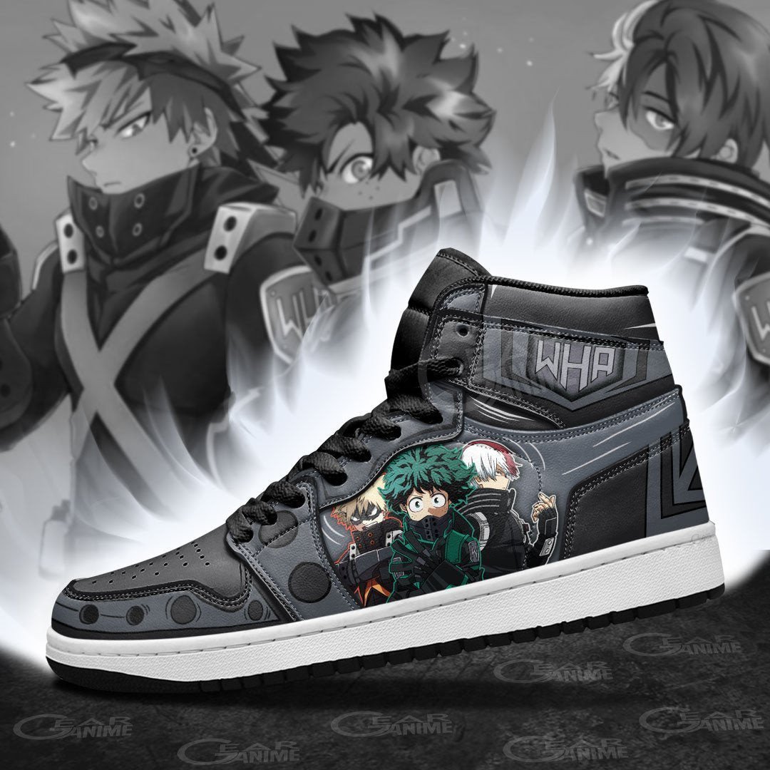 BNHA Three Musketeers JD1s Sneakers Anime My Hero Academia Shoes, Air Jordan Hightop