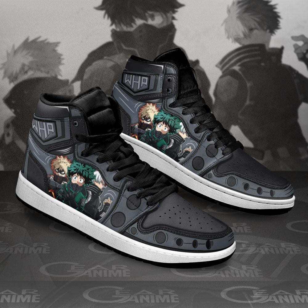 BNHA Three Musketeers JD1s Sneakers Anime My Hero Academia Shoes, Air Jordan Hightop