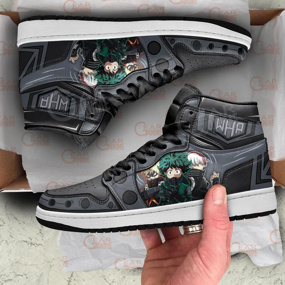 BNHA Three Musketeers JD1s Sneakers Anime My Hero Academia Shoes, Air Jordan Hightop