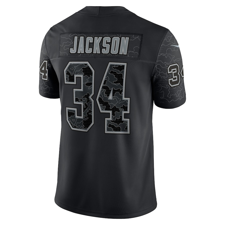Bo Jackson 34 Las Vegas Raiders Retired Player RFLCTV Limited Stitched Jersey – Black