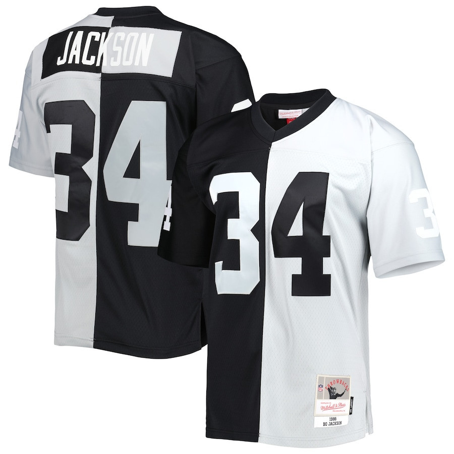 Bo Jackson Las Vegas Raiders 1988 Split Legacy Split Jersey - All Stitched 