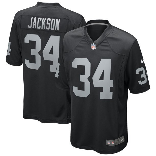 Bo Jackson Las Vegas Raiders Game - Black Jersey - All Stitched 
