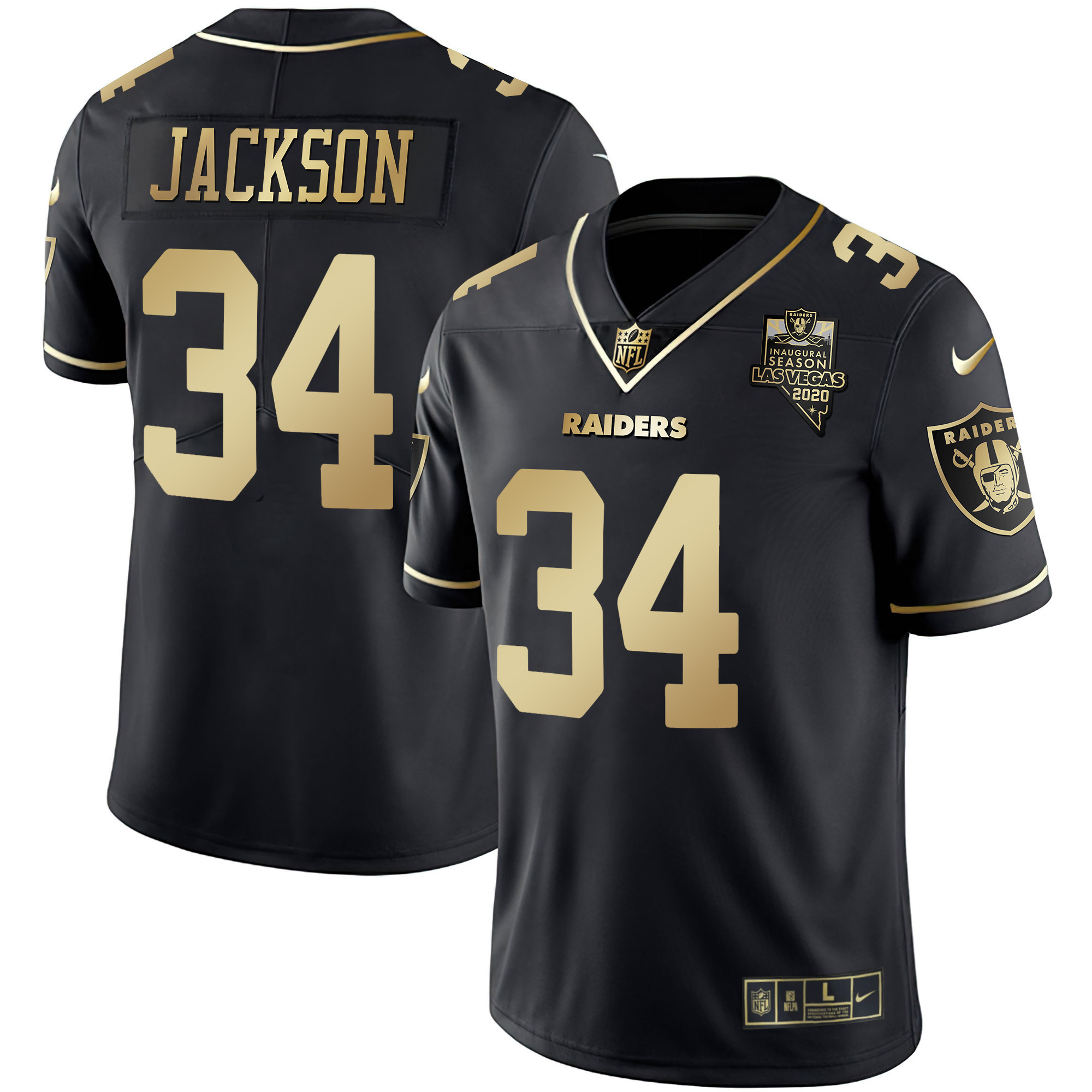 Bo Jackson Men's Las Vegas Raiders Vapor Gold Gold Limited Jersey - All Stitched 