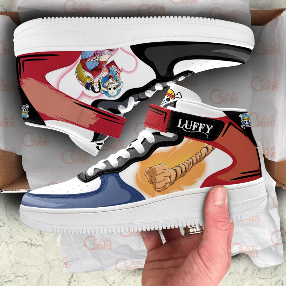 Boa and Luffy Sneakers Air Mid Custom One Piece Anime Shoes