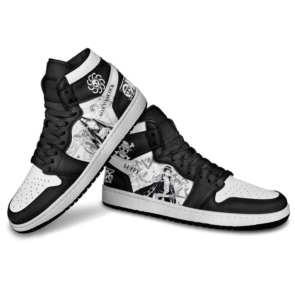 Boa Hancock and Luffy JD1s Sneakers One Piece Shoes Manga Style, Air Jordan Hightop