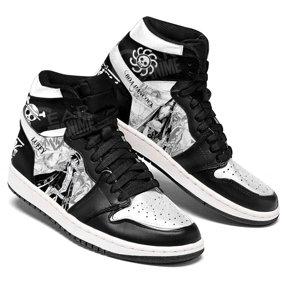 Boa Hancock and Luffy JD1s Sneakers One Piece Shoes Manga Style, Air Jordan Hightop