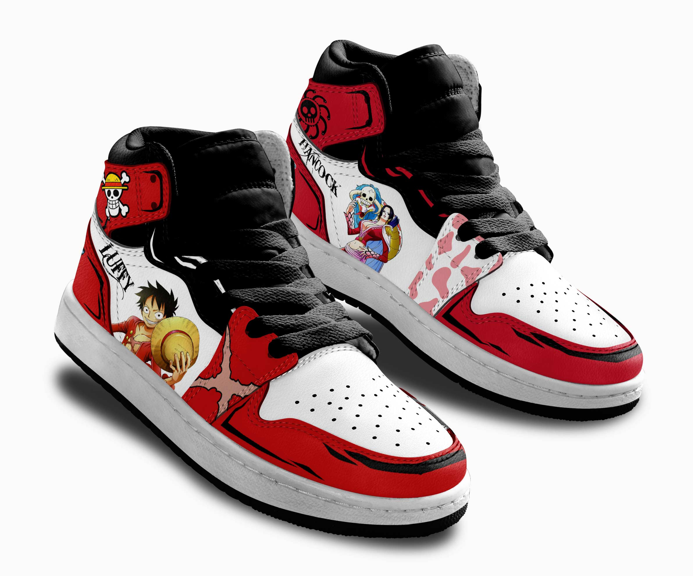 Boa Hancock and Luffy Kids Sneakers Custom Anime One Piece Shoes For Kids