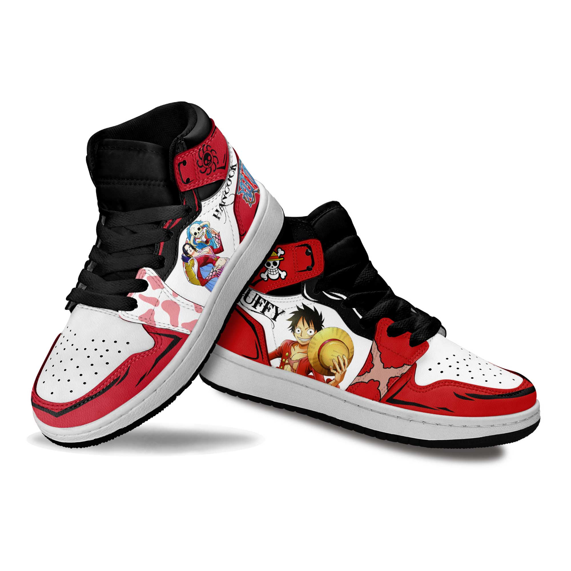 Boa Hancock and Luffy Kids Sneakers Custom Anime One Piece Shoes For Kids