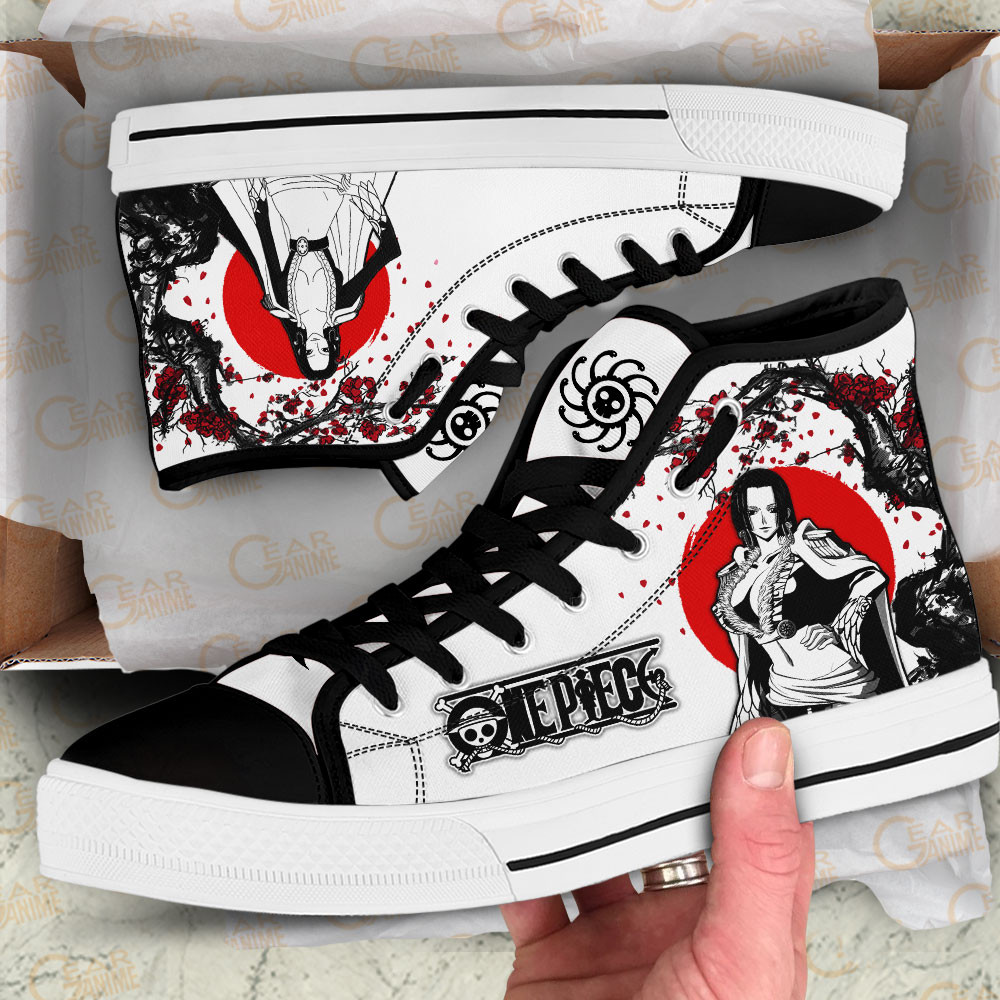 Boa Hancock High Top Shoes Custom Anime One Piece Sneakers Japan Style
