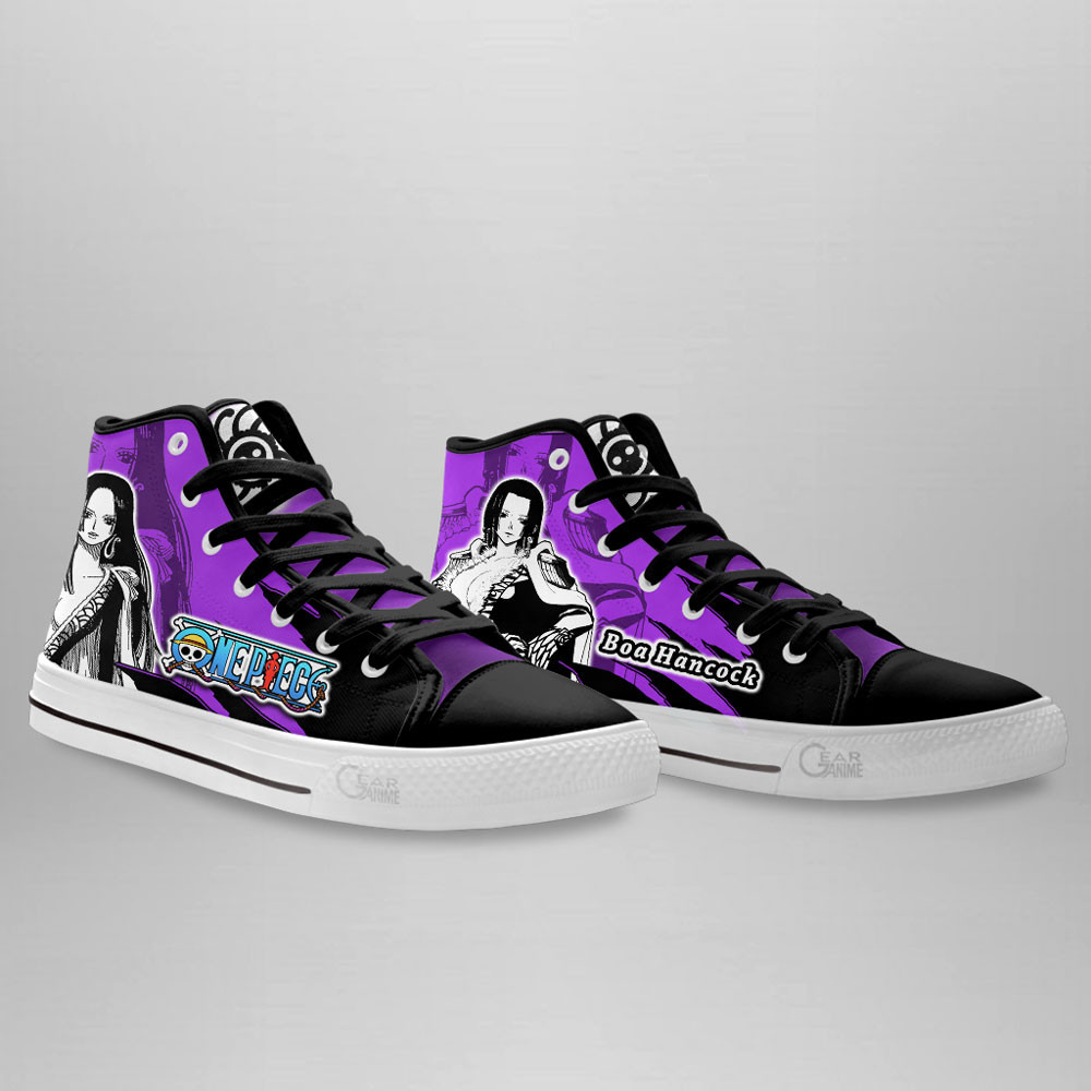 Boa Hancock High Top Shoes One Piece Custom Anime Sneakers Mix Manga