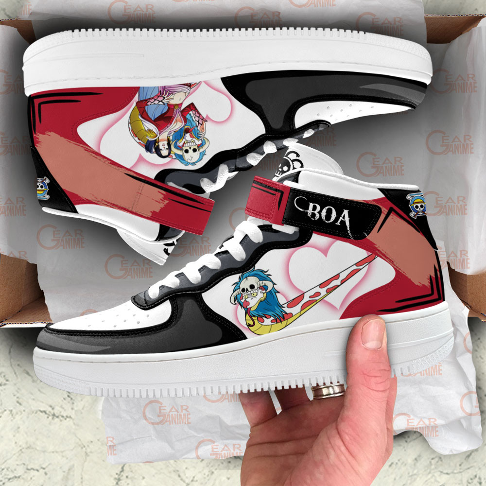 Boa Hancock Sneakers Air Mid Custom One Piece Anime Shoes