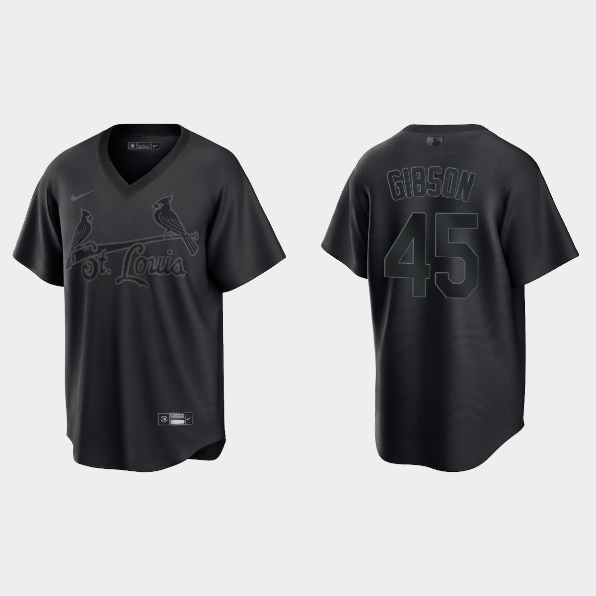 Bob Gibson St. Louis Cardinals Pitch Black Fashion Jersey – Black