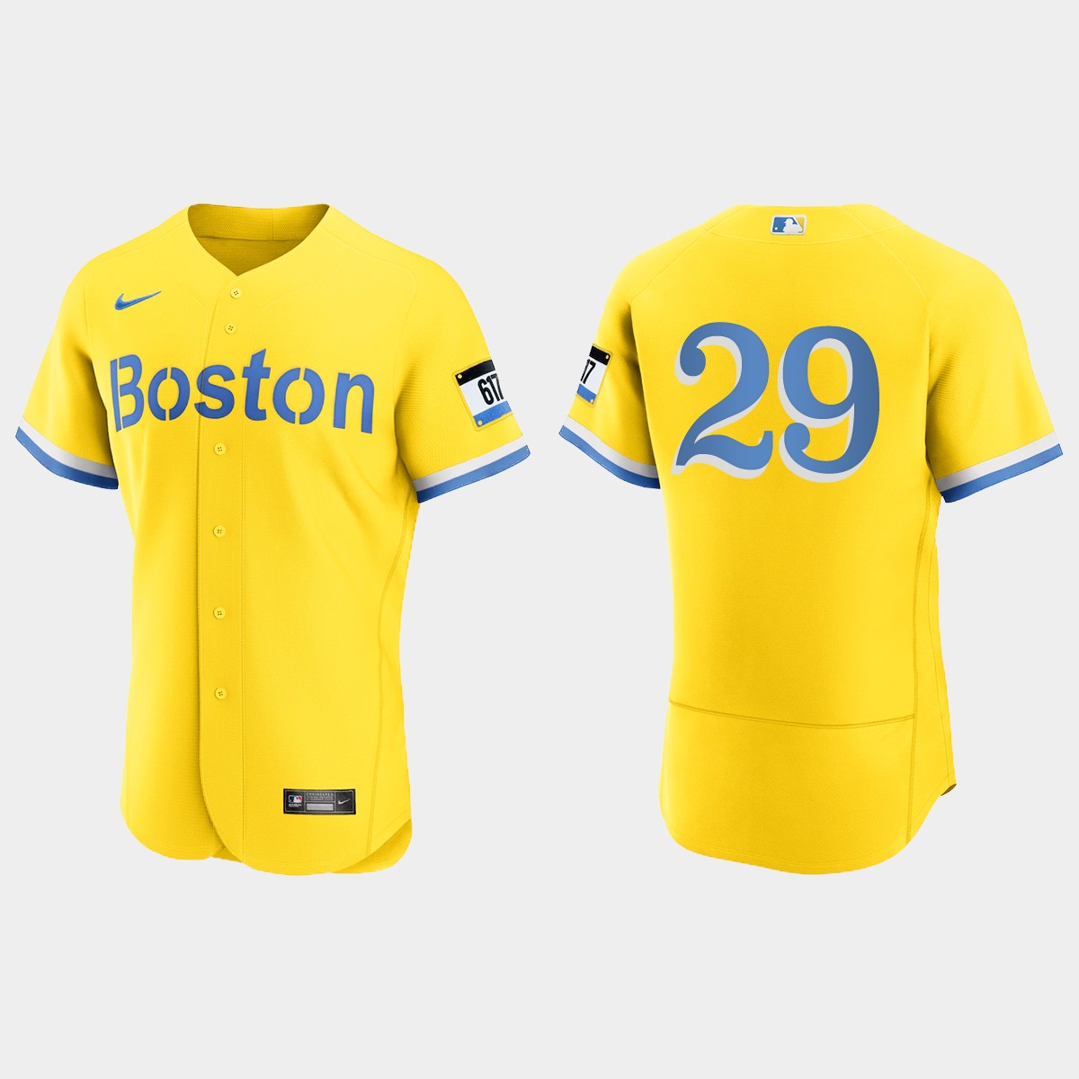 Bobby Dalbec Boston Red Sox 2021 City Connect Jersey - Gold Light Blue