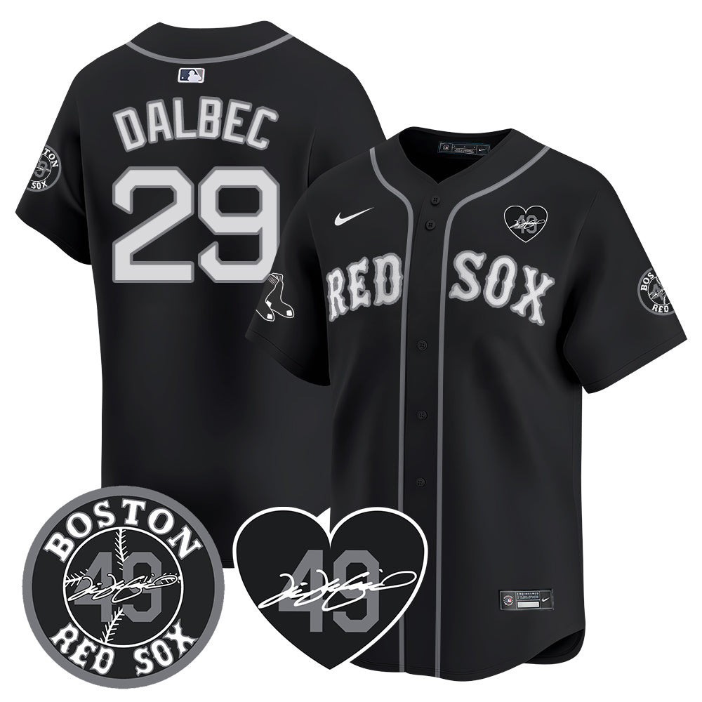 Bobby Dalbec Men's Boston Red Sox Tim Wakefield Memorial Patch Vaper Premier Limited Black Jersey - All Stitched