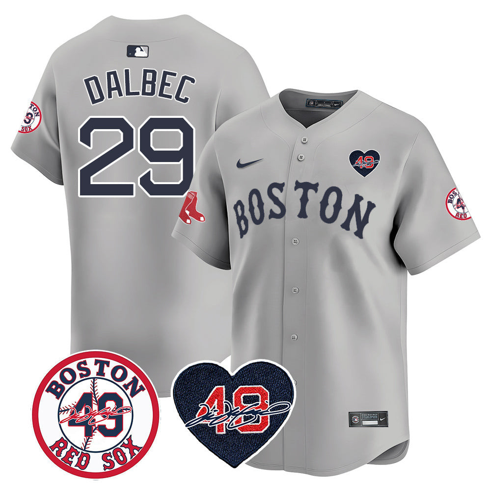 Bobby Dalbec Men's Boston Red Sox Tim Wakefield Memorial Patch Vaper Premier Limited Gray Jersey - All Stitched
