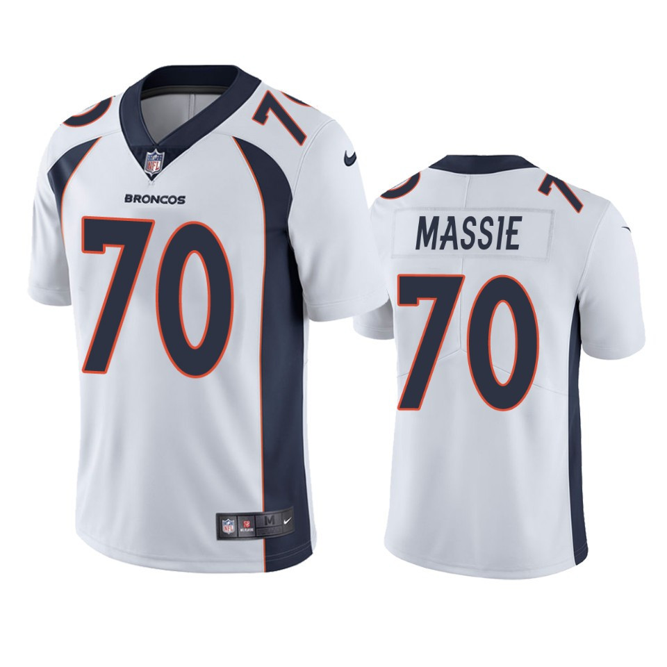 Bobby Massie 70 Denver Broncos White Vapor Limited Stitched Jersey