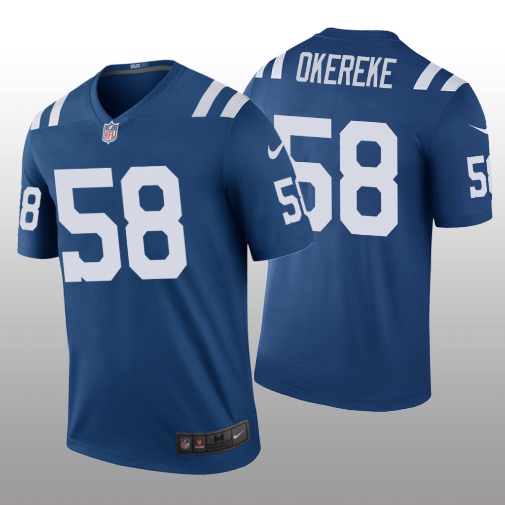 Bobby Okereke Indianapolis Colts Royal NFL Draft Color Rush Legend Jersey