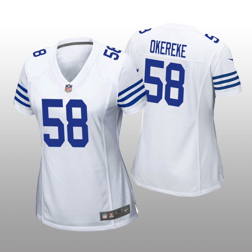 Bobby Okereke Indianapolis Colts White NFL Draft Game Jersey