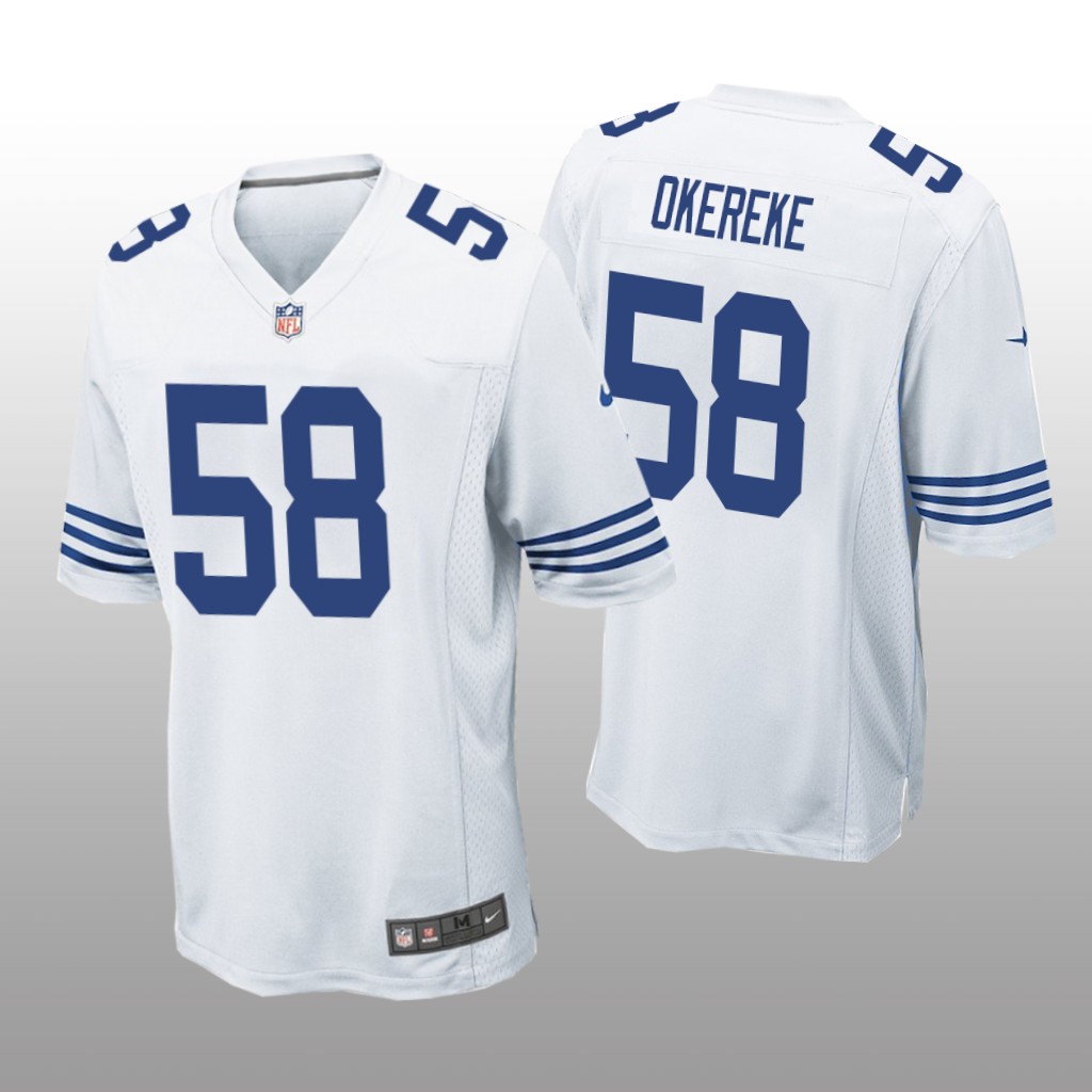 Bobby Okereke Indianapolis Colts White NFL Draft Game Jersey