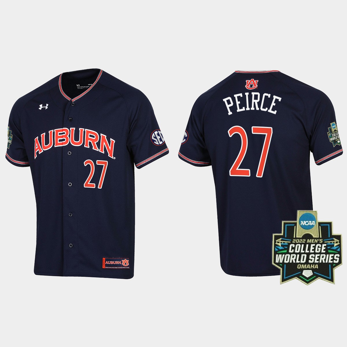 Bobby Peirce Auburn Tigers 2022 World Series Jersey - Navy