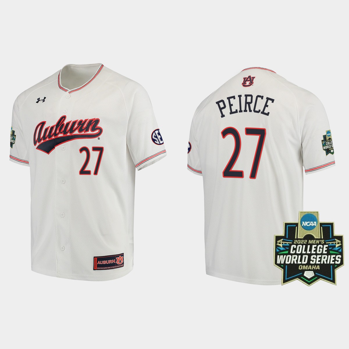 Bobby Peirce Auburn Tigers 2022 World Series Jersey - White