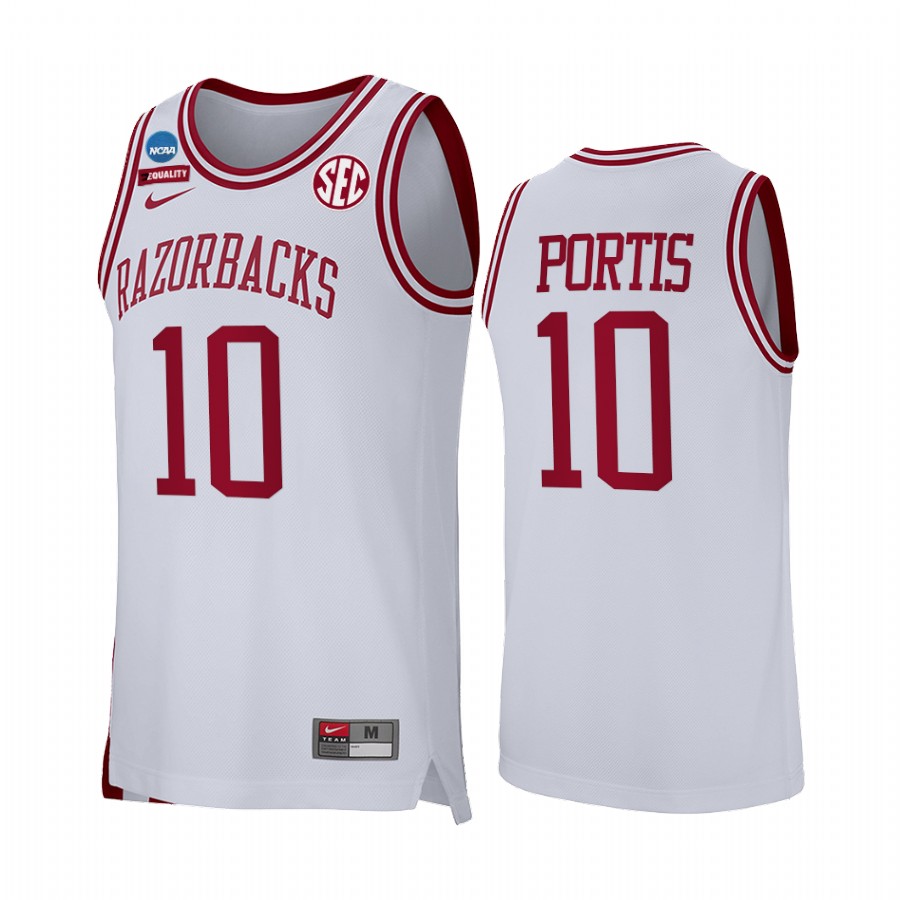 Bobby Portis Arkansas Razorbacks White Jersey Retro Alumni