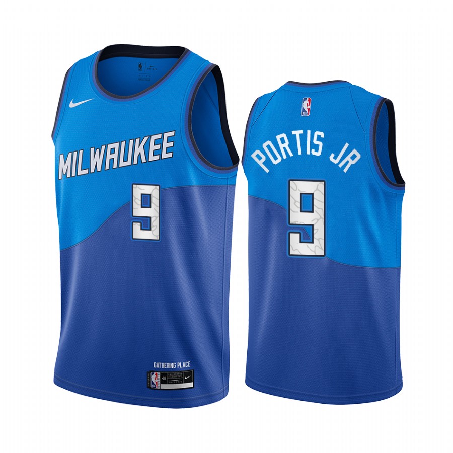 Bobby Portis Milwaukee Bucks 2020-21 Blue City Jersey 2020 Trade