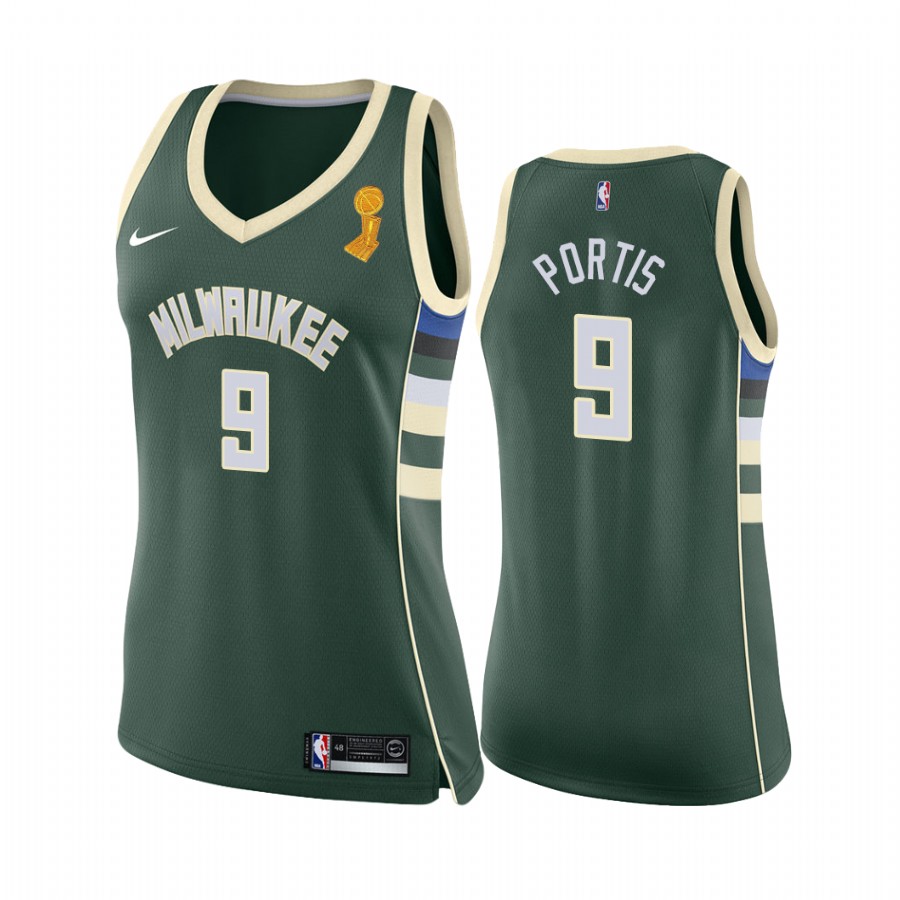 Bobby Portis Milwaukee Bucks Green 2021 NBA Finals Champions Women Jersey