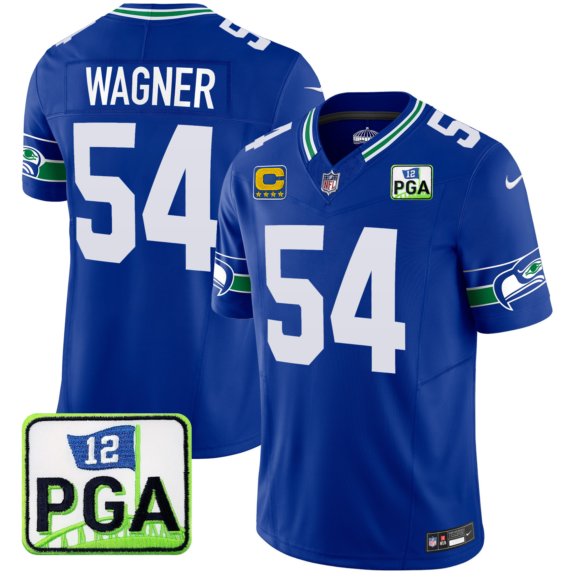 Bobby Wagner Men's Seattle Seahawks PGA Patch Vapor Limited Royal Jersey - All Stitched 