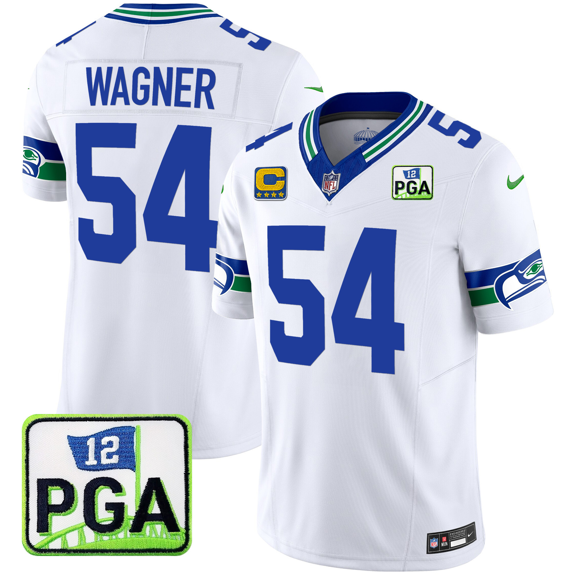 Bobby Wagner Men's Seattle Seahawks PGA Patch Vapor Limited White Jersey - All Stitched 