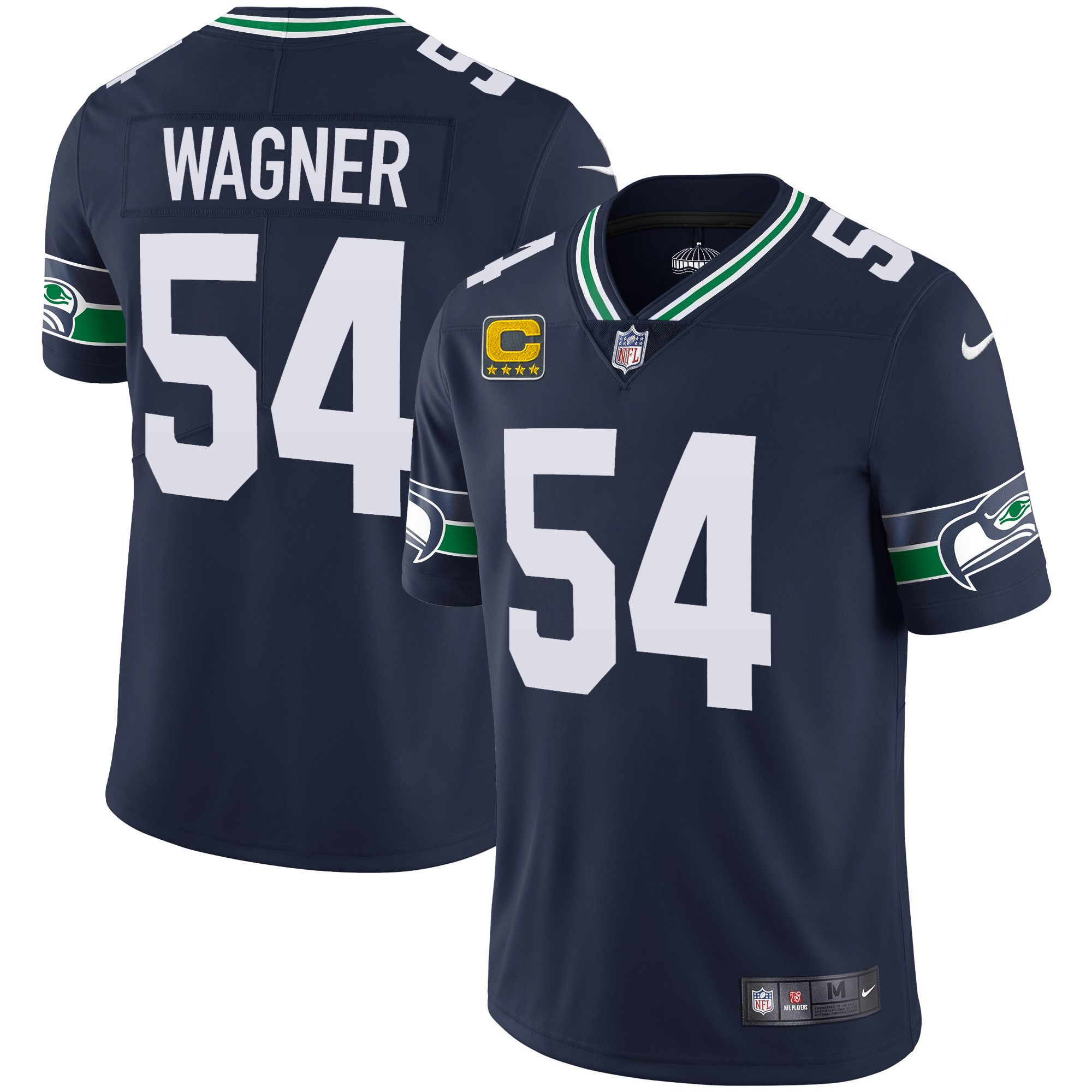 Bobby Wagner Men's Seattle Seahawks Throwback & Gold Navy Jersey - All Stitched 