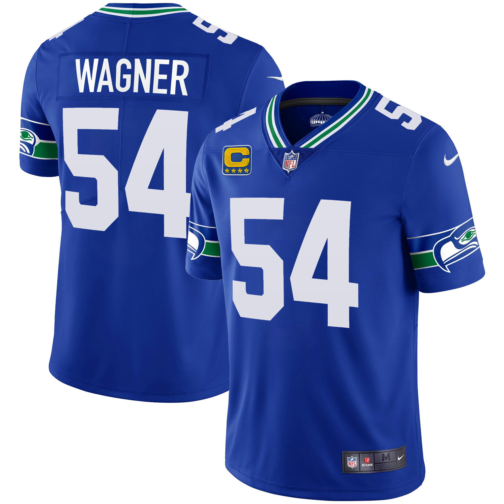 Bobby Wagner Men's Seattle Seahawks Throwback & Gold Royal Jersey - All Stitched 