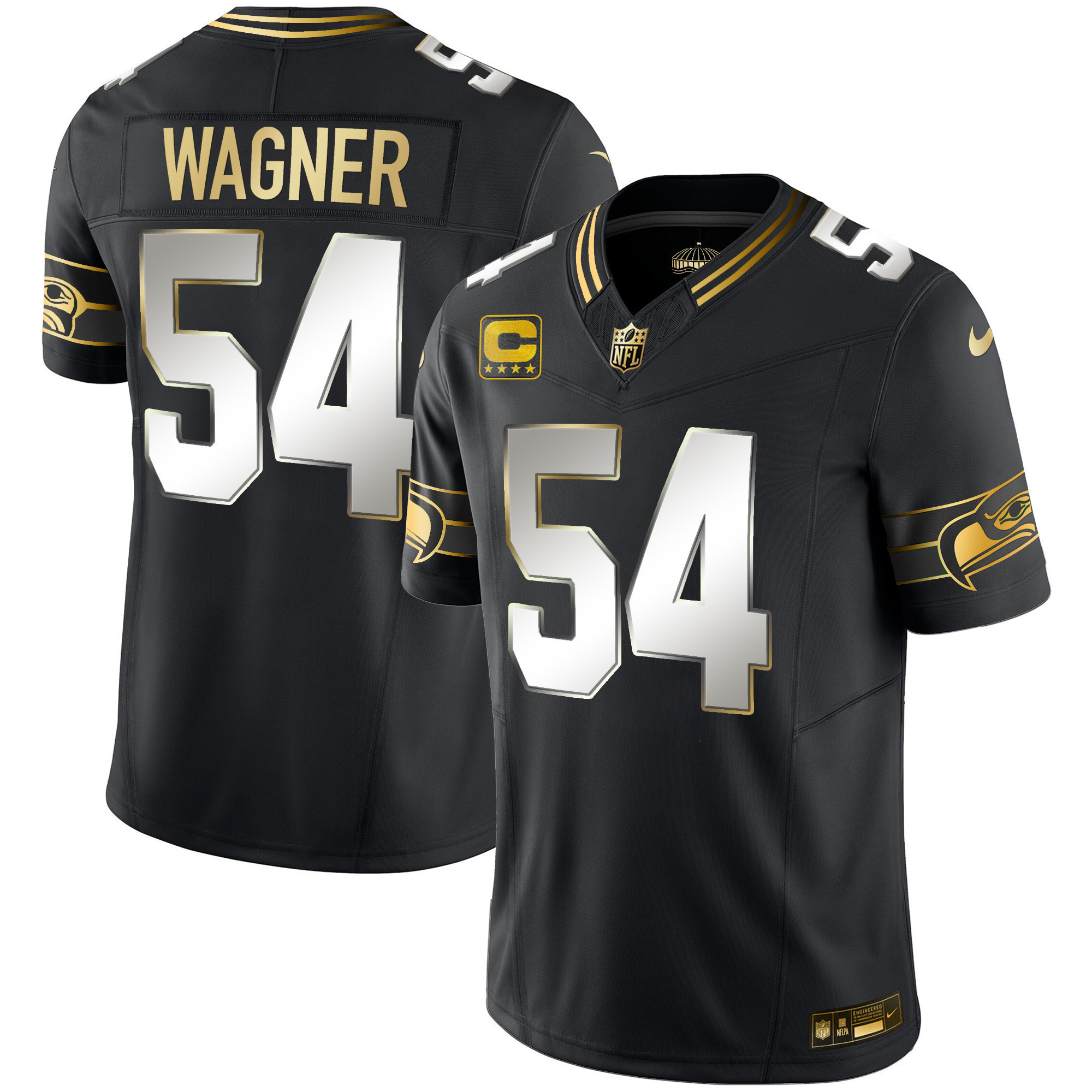 Bobby Wagner Men's Seattle Seahawks Throwback & Gold Vapor Limited Black Limited Jersey - All Stitched 
