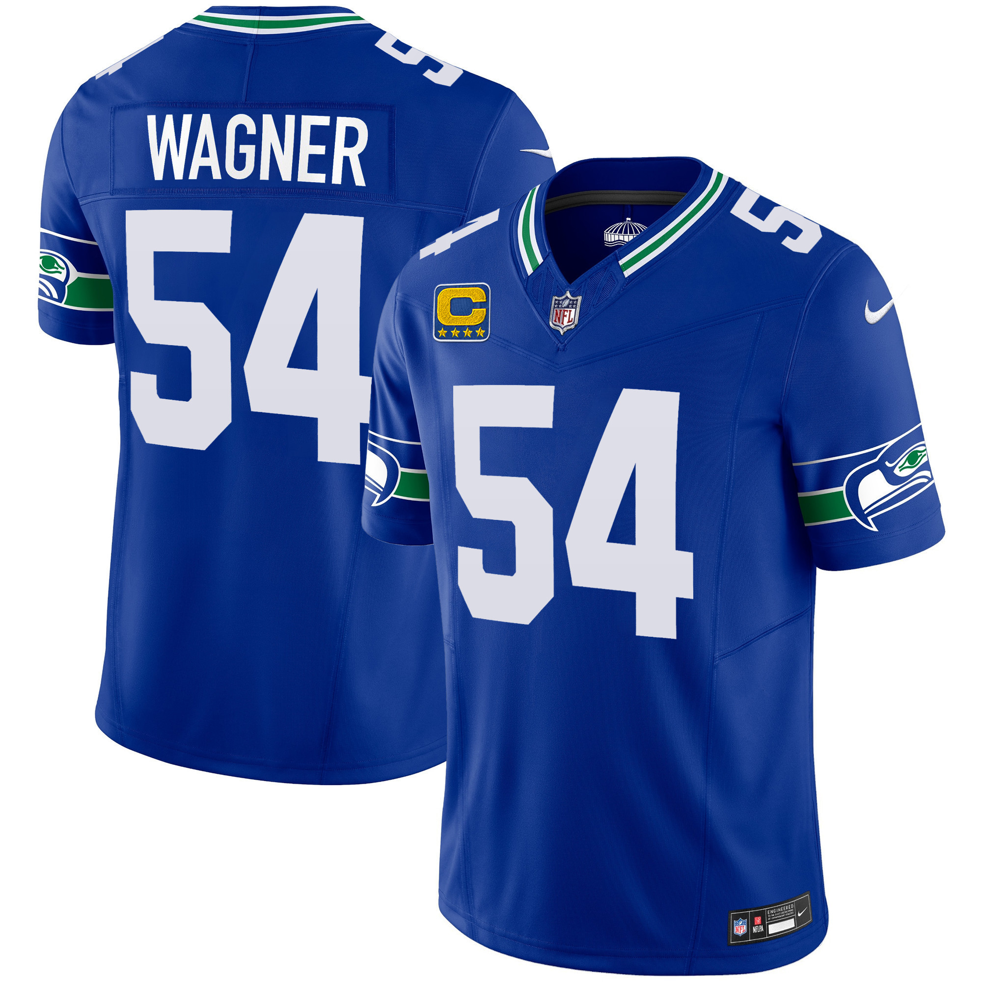 Bobby Wagner Men's Seattle Seahawks Throwback & Gold Vapor Limited Royal Jersey - All Stitched 