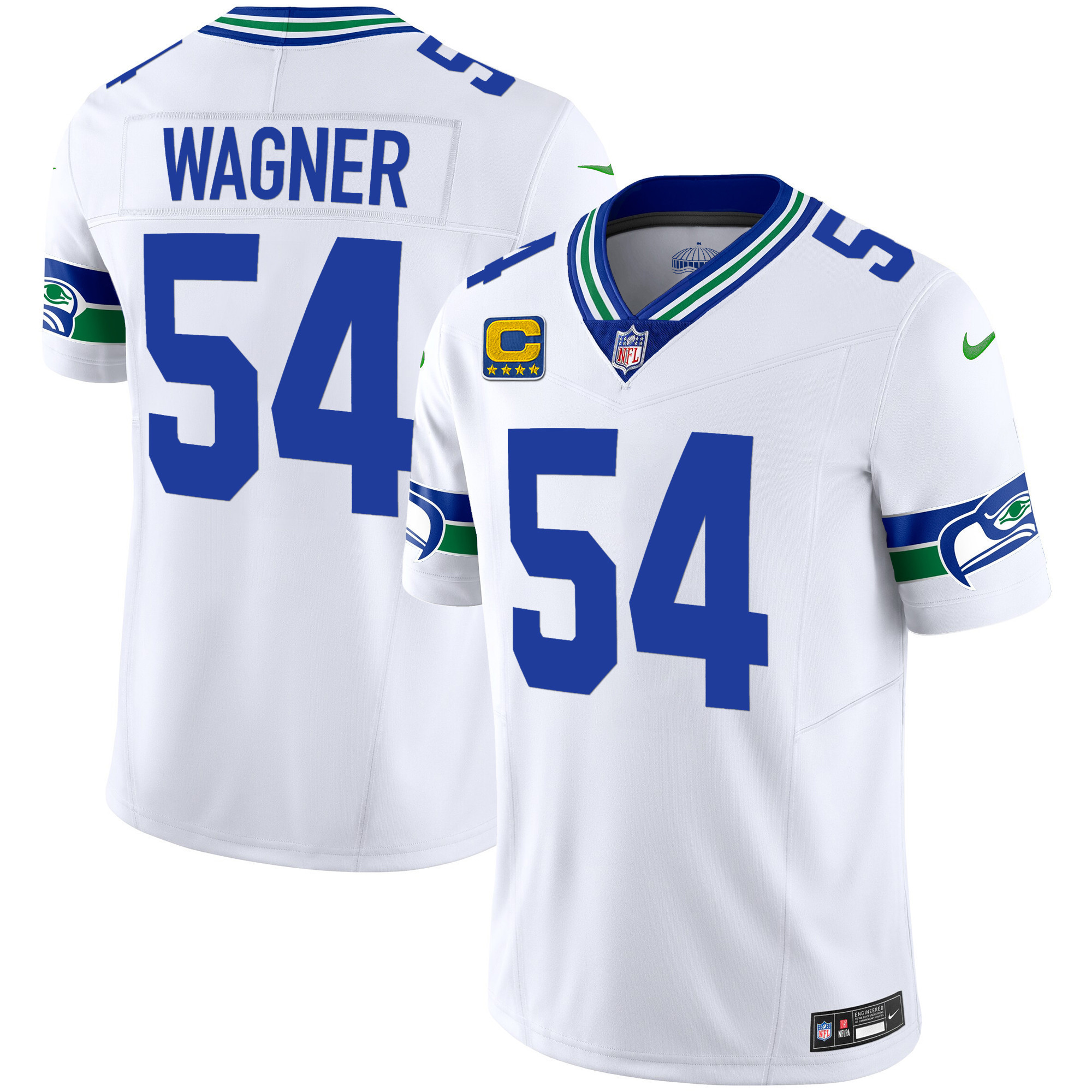 Bobby Wagner Men's Seattle Seahawks Throwback & Gold Vapor Limited White Jersey - All Stitched 