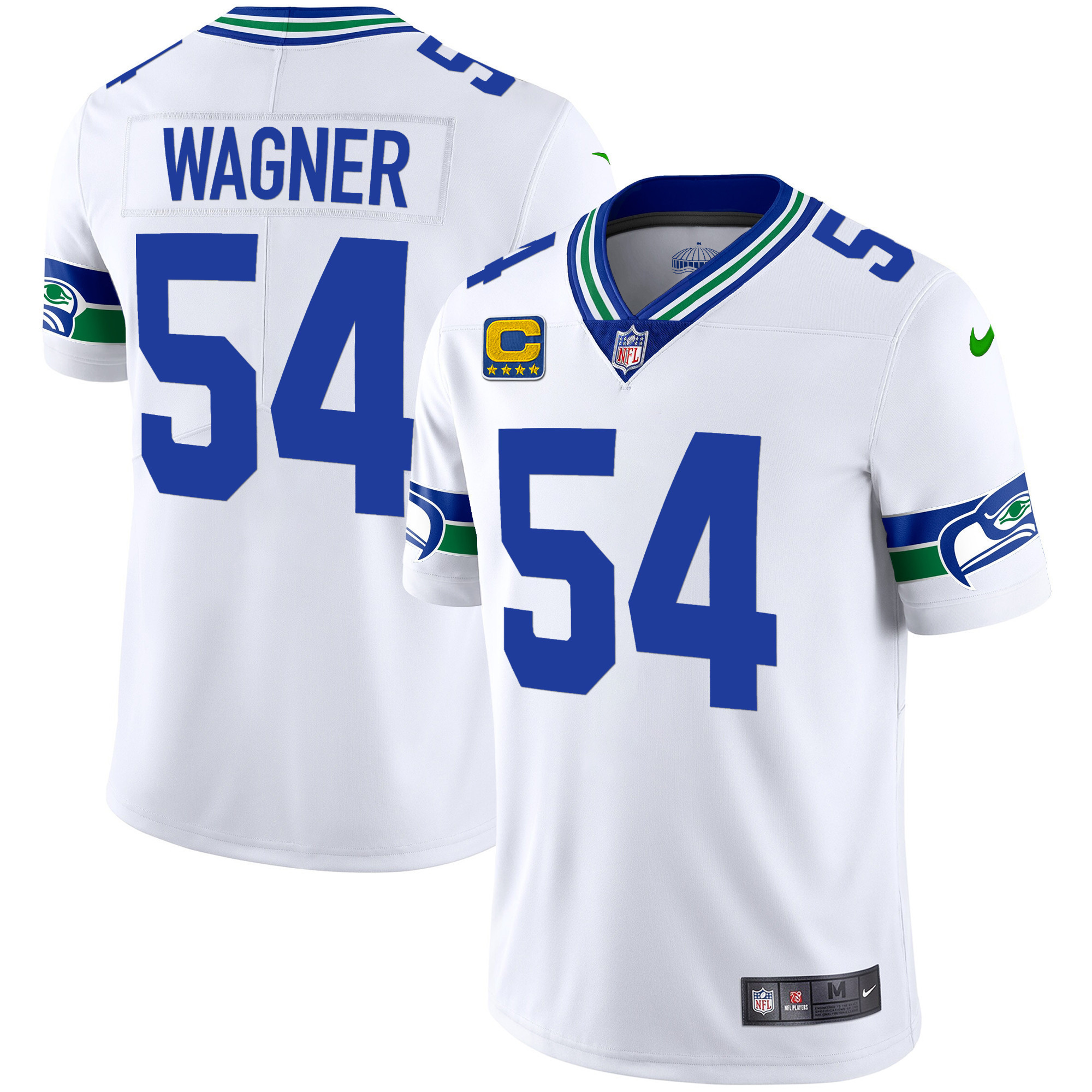 Bobby Wagner Men's Seattle Seahawks Throwback & Gold White Jersey - All Stitched 