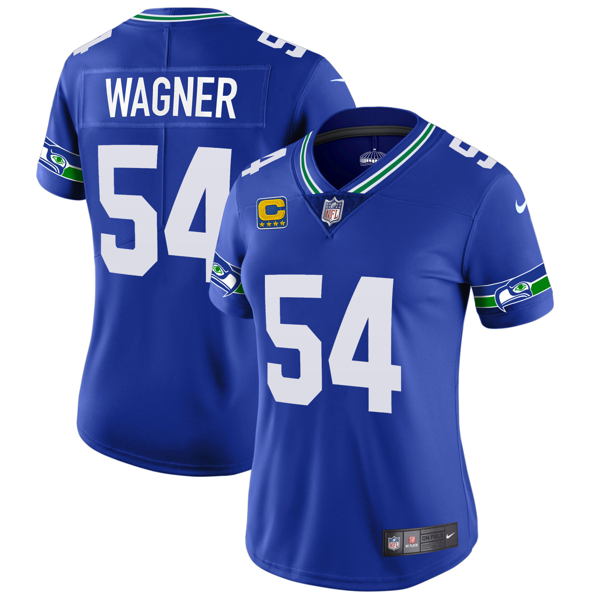 Bobby Wagner Women's Seattle Seahawks Throwback & Gold Royal Jersey - All Stitched 